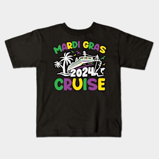 Mardi Gras Cruise Squad Matching Group Family Vacation 2024 Kids T-Shirt